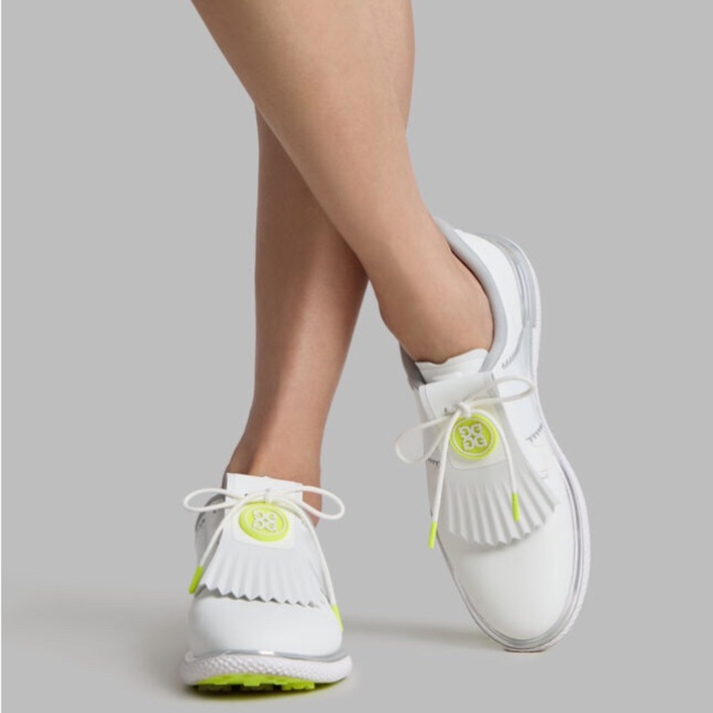 G/FORE White and Lime Athletic Shoes